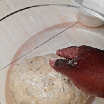 Herbal bread raw dough ready -step 2